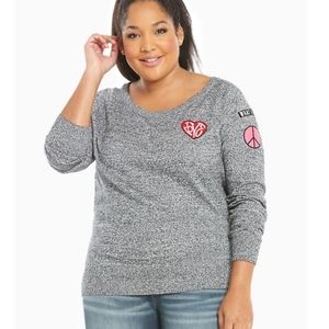 Torrid Marled Knit Patch Pullover Sweater 4x